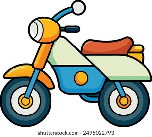 Motorbike Cartoon Style Vector Illustration Art
