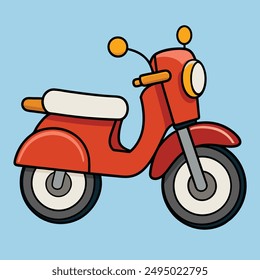 Motorbike Cartoon Style Vector Illustration Art