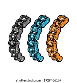 The motorbike chain illustrator image is suitable for the design of t-shirts, logos, icons, etc.