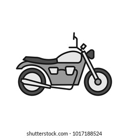 Motorbike color icons set. Motorcycle. Isolated vector illustrations