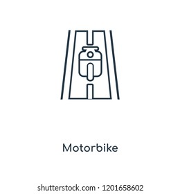 Motorbike concept line icon. Linear Motorbike concept outline symbol design. This simple element illustration can be used for web and mobile UI/UX.