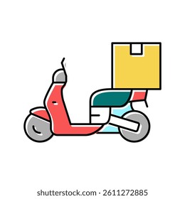 motorbike delivery color icon vector. motorbike delivery sign. isolated symbol illustration