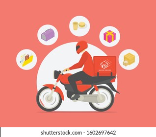 motorbike delivery services with various list of service for business template 