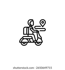 ícone e ilustração do contorno da unidade de motocicleta
