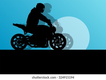 Motorbike driving racing motorcycle vector background freedom concept