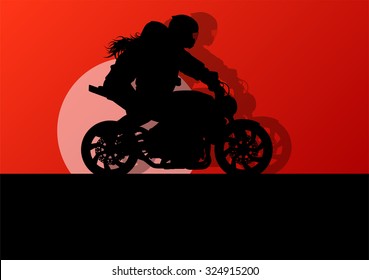 Motorbike driving racing motorcycle vector background freedom concept