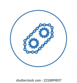 Motorbike Engine Chain Parts Icon | Circle Version Icon |