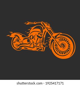 Motorbike Fiery Logo Design Vector