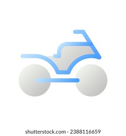 Icono ui de dos colores de gradiente plano de moto. Transporte en moto. Navegación. Vehículo motorizado. Pictograma simple relleno. GUI, diseño UX para aplicaciones móviles. Ilustración RGB aislada por vectores
