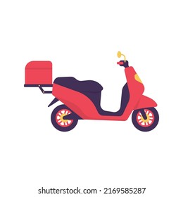 Motorbike for food delivery service online ordering concept