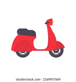 Motorbike for food delivery service online ordering concept