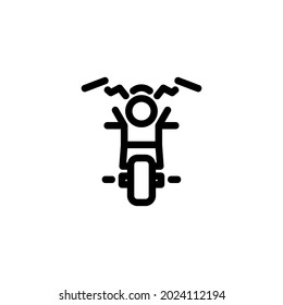 Motorbike Front View Monoline Icon Logo For Graphic Design