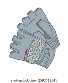 Motorbike gloves vector mockup template technical drawing.