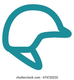 Motorbike Hardhat vector icon. Style is stroke flat icon symbol, soft blue color, white background.
