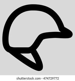 Motorbike Hardhat vector icon. Style is linear flat icon symbol, black color, light gray background.