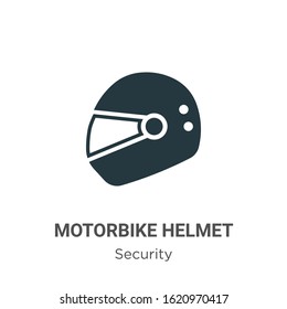Motorbike helmet glyph icon vector on white background. Flat vector motorbike helmet icon symbol sign from modern security collection for mobile concept and web apps design.