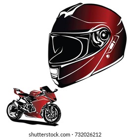 Motorbike with helmet vector 