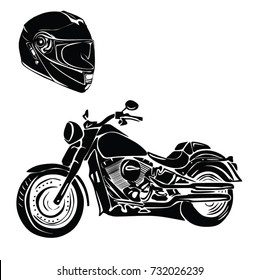 MOTORBIKE WITH HELMET VECTOR