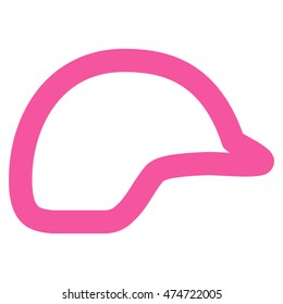 Motorbike Helmet vector icon. Style is stroke flat icon symbol, pink color, white background.