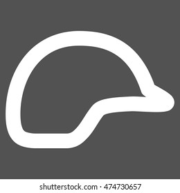 Motorbike Helmet vector icon. Style is linear flat icon symbol, white color, gray background.