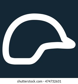Motorbike Helmet vector icon. Style is linear flat icon symbol, white color, dark blue background.