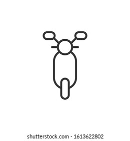 Motorbike icon in flat style. Scooter vector illustration on white isolated background. Moped vehicle business concept.