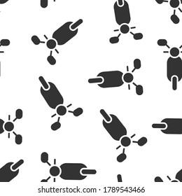 Motorbike icon in flat style. Scooter vector illustration on white isolated background. Moped vehicle seamless pattern business concept.