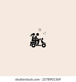 Motorbike icon flat vector design.