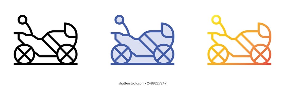 motorbike icon. Linear, Blue Fill and Gradient Style Design Isolated On White Background