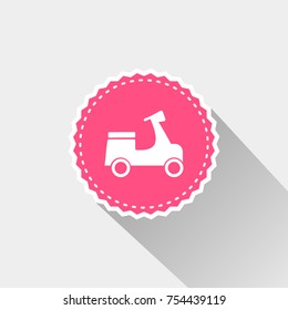 Motorbike icon with long shadow