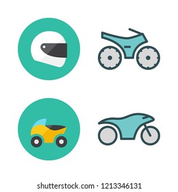 motorbike icon set. vector set about motorcycle and helmet icons set.