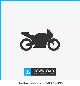 motorbike icon. Simple filled motorbike vector icon. On white background.