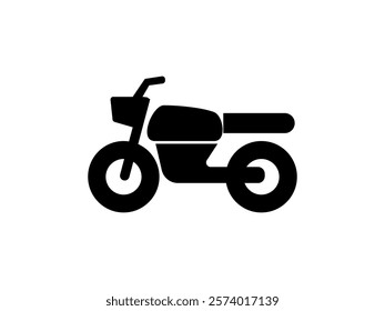 motorbike icon, simple flat style, pictogram logo sign symbol vector illustration, isolated on white for mobile app