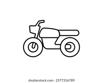 motorbike icon, simple flat style, pictogram logo sign symbol vector illustration, isolated on white for mobile app