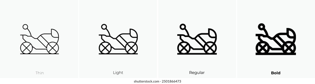 motorbike icon. Thin, Light Regular And Bold style design isolated on white background