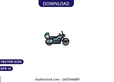 Motorbike icon in trendy flat style isolated on white background vector illustration