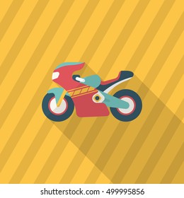 Motorbike icon, Vector flat long shadow design. Racing concept.