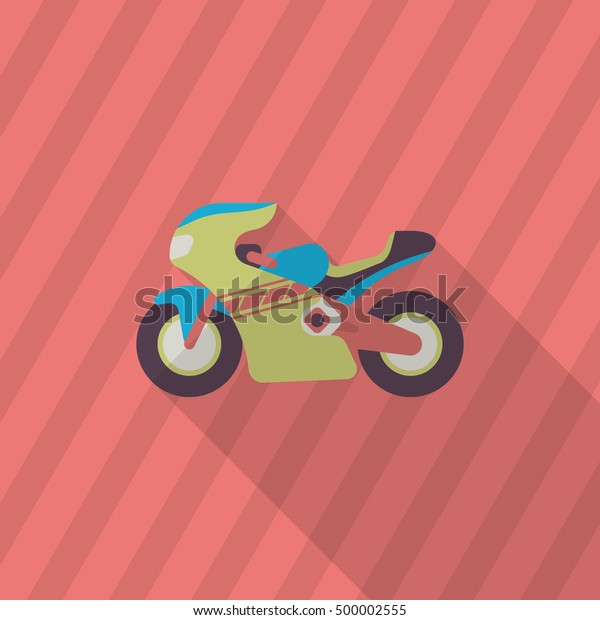 Motorbike icon, Vector flat long shadow design.
Racing concept.