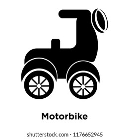 Motorbike icon vector isolated on white background, logo concept of Motorbike sign on transparent background, filled black symbol