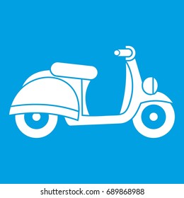 Motorbike icon white isolated on blue background vector illustration
