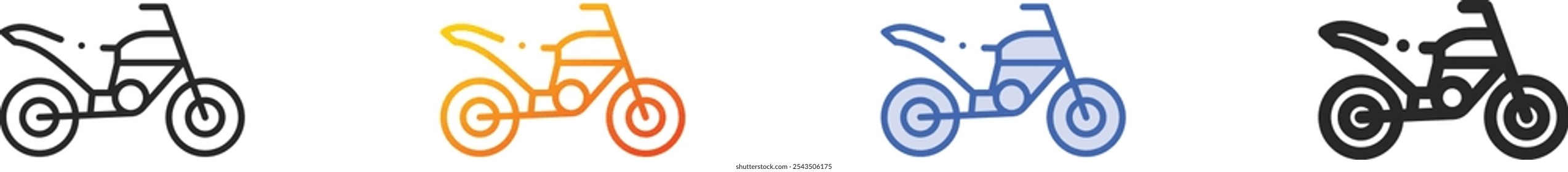 motorbike icon.Thin Linear, Gradient, Blue Stroke and bold Style Design Isolated On White Background