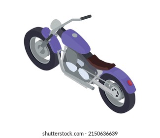 Motorbike isometric icon on white background 3d vector illustration