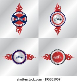 motorbike label sticker set template