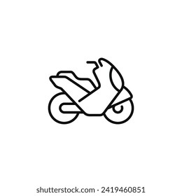Motorbike line icon isolated on white background