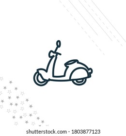 motorbike line icon. Scooter isolated line icon for web and mobile