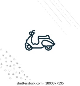 motorbike line icon. Scooter isolated line icon for web and mobile