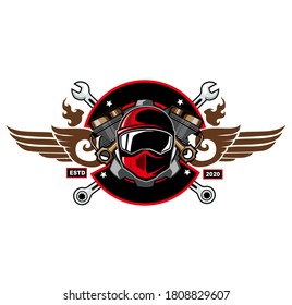 motorbike logo sport in vector