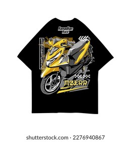 Motorbike matic vector illustration for shirt design.eps