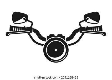 Motorbike Or Motorcycle Handlebars Front On With Headlight In Vector