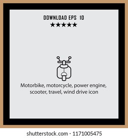 Motorbike, motorcycle, power engine  vector icon